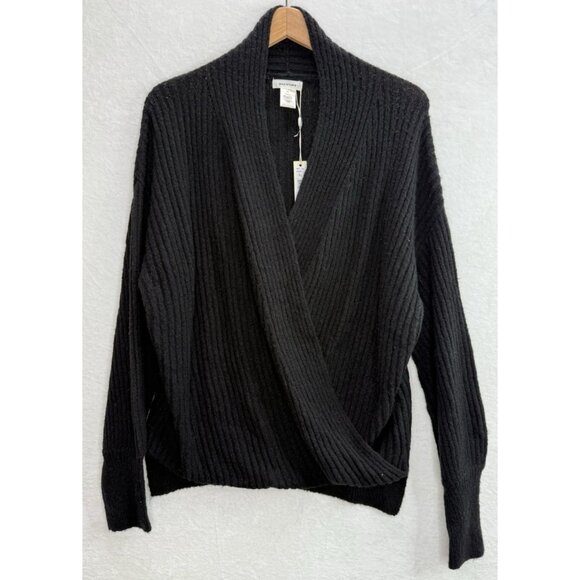 Max Studio Women's Black Wrap Style Sweater Size XL NWT - Picture 2 of 6